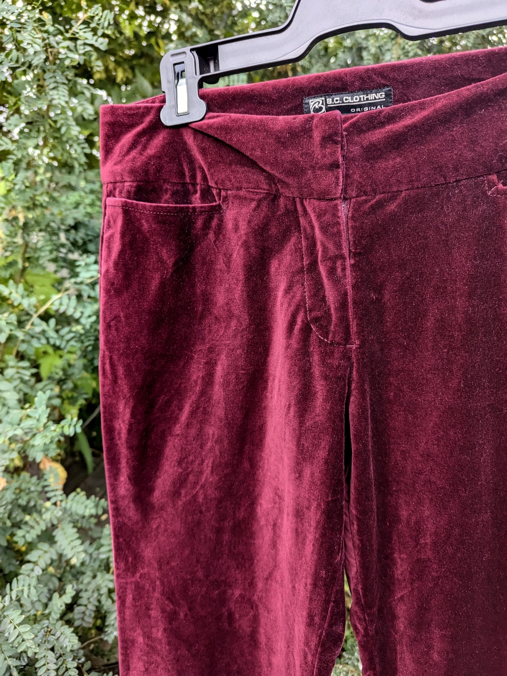 Vintage Velvet Pants Burgundy Straight Leg Whimsigoth Indie Sleaze - Picture 7 of 12
